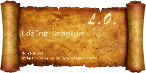 Láng Orsolya névjegykártya